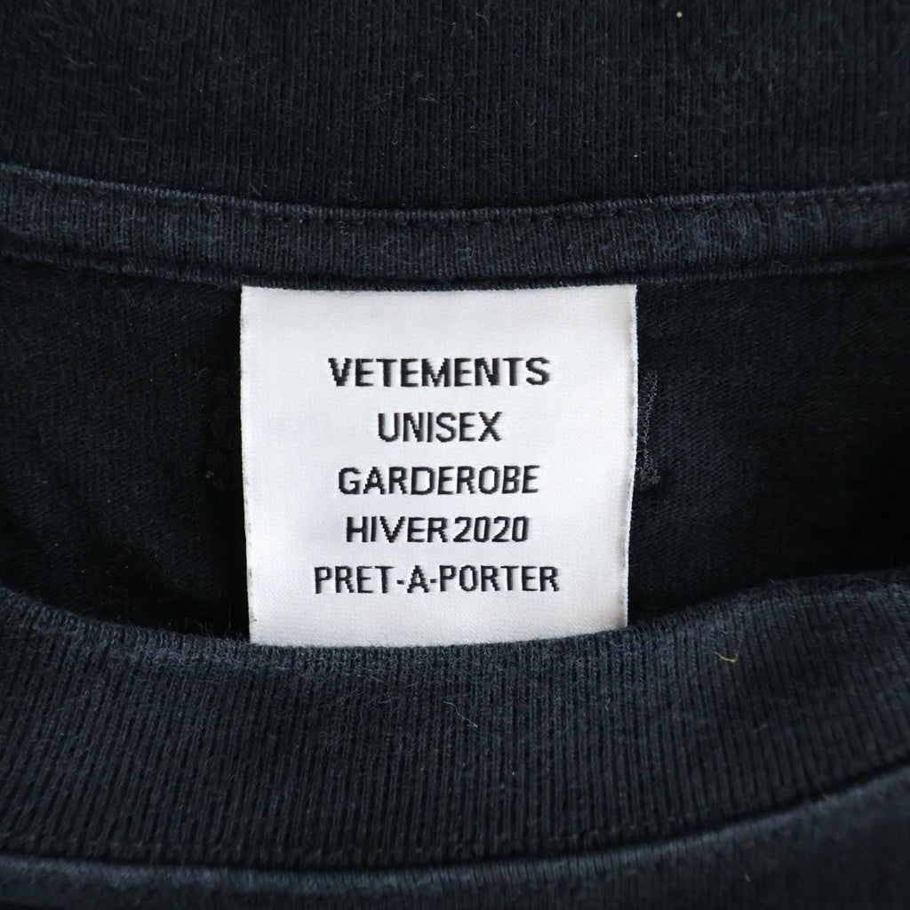 VETEMENTS(ヴェトモン) 19AW Logo Printed Tee Shirt ロゴプリント カットソー 半袖プリントTシャツ ブラック UAH20TR611