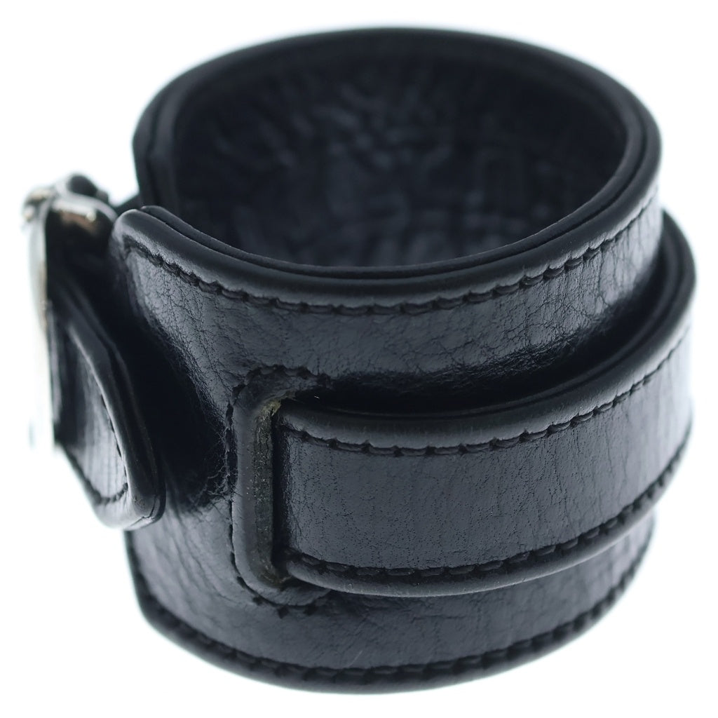 CHROME HEARTS(クロムハーツ) R&R TINY BUCKLE ガンスリンガー タイニーバックル レザーブレスレット チョーカー ブラック/シルバー