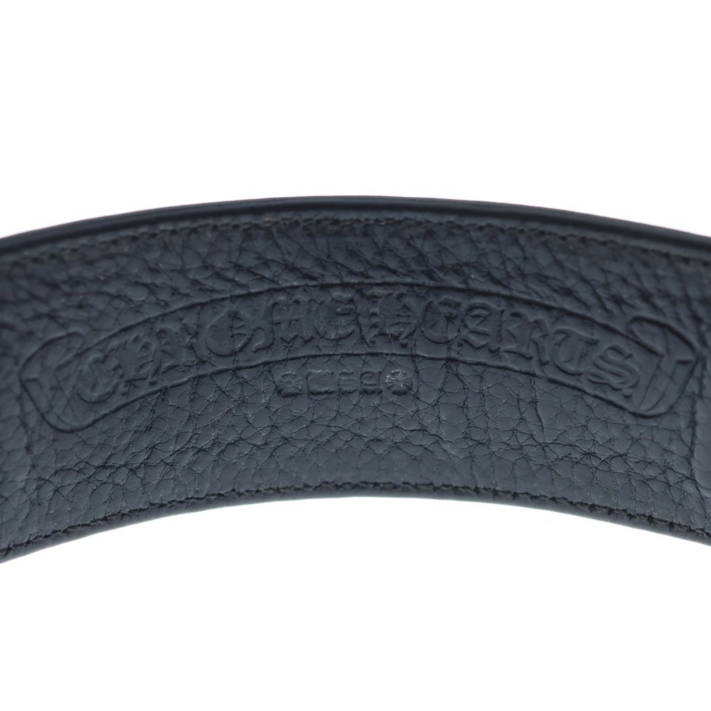 CHROME HEARTS(クロムハーツ) R&R TINY BUCKLE ガンスリンガー タイニーバックル レザーブレスレット チョーカー ブラック/シルバー