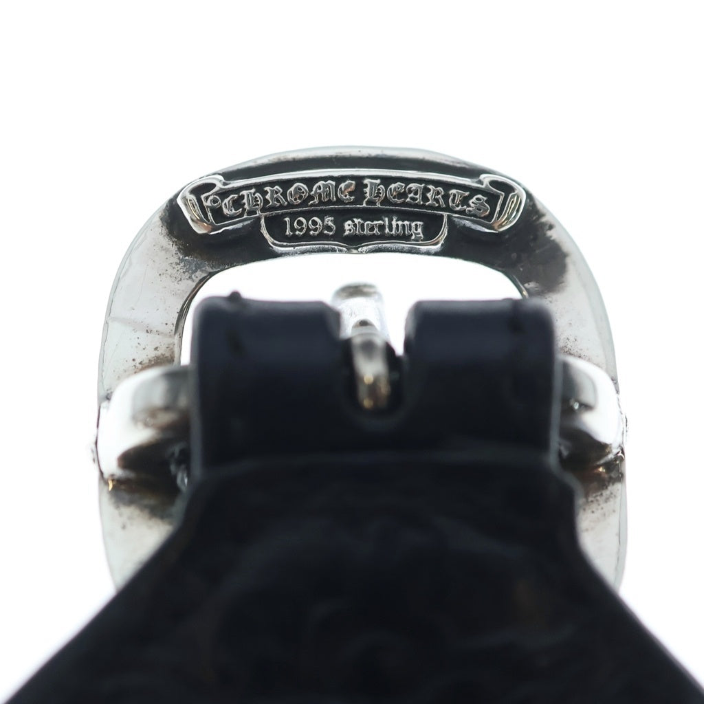 CHROME HEARTS(クロムハーツ) R&R TINY BUCKLE ガンスリンガー タイニーバックル レザーブレスレット チョーカー ブラック/シルバー