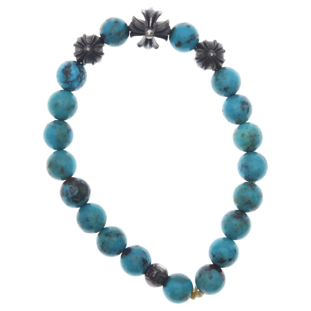 CHROME HEARTS(クロムハーツ) ビーズブレス BEAD 8mm ビーズブレスレット ブルービーズブレスレット ターコイズ/シルバー