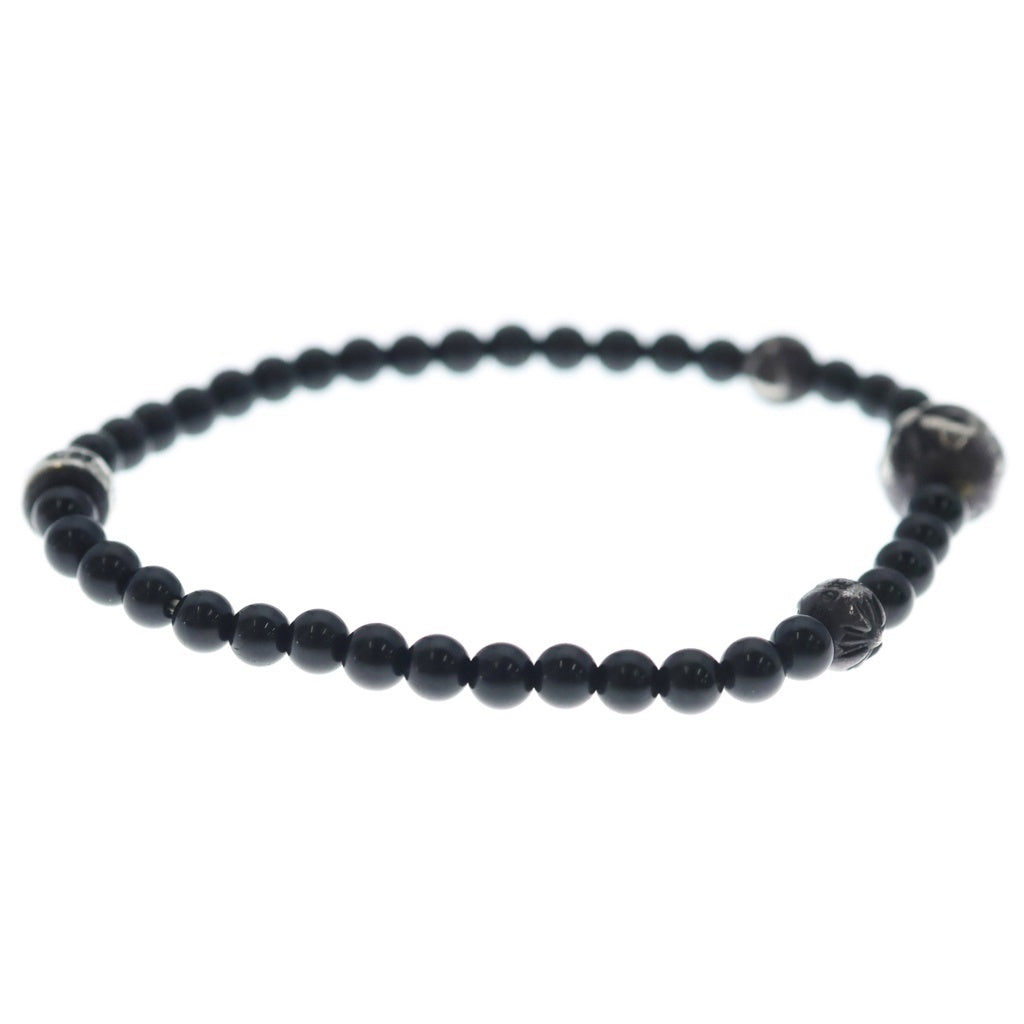 CHROME HEARTS(クロムハーツ) ビーズブレス BEAD 4mm ビーズブレスレット ブルービーズブレスレット ブラック/シルバー