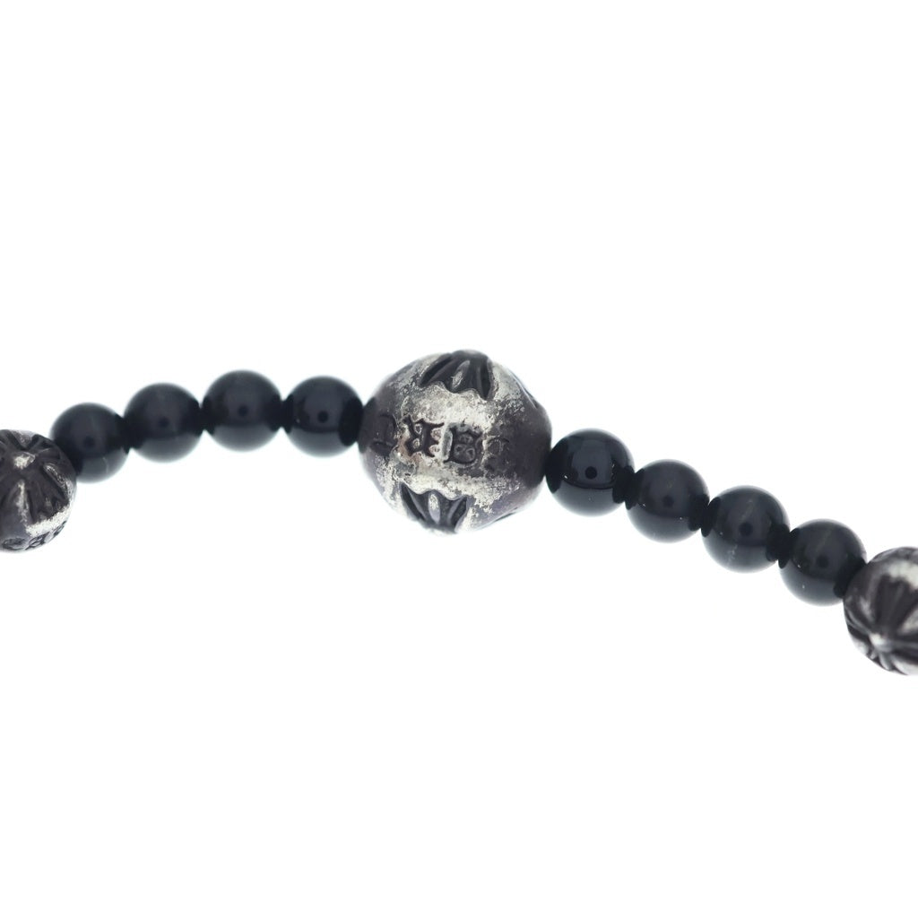 CHROME HEARTS(クロムハーツ) ビーズブレス BEAD 4mm ビーズブレスレット ブルービーズブレスレット ブラック/シルバー