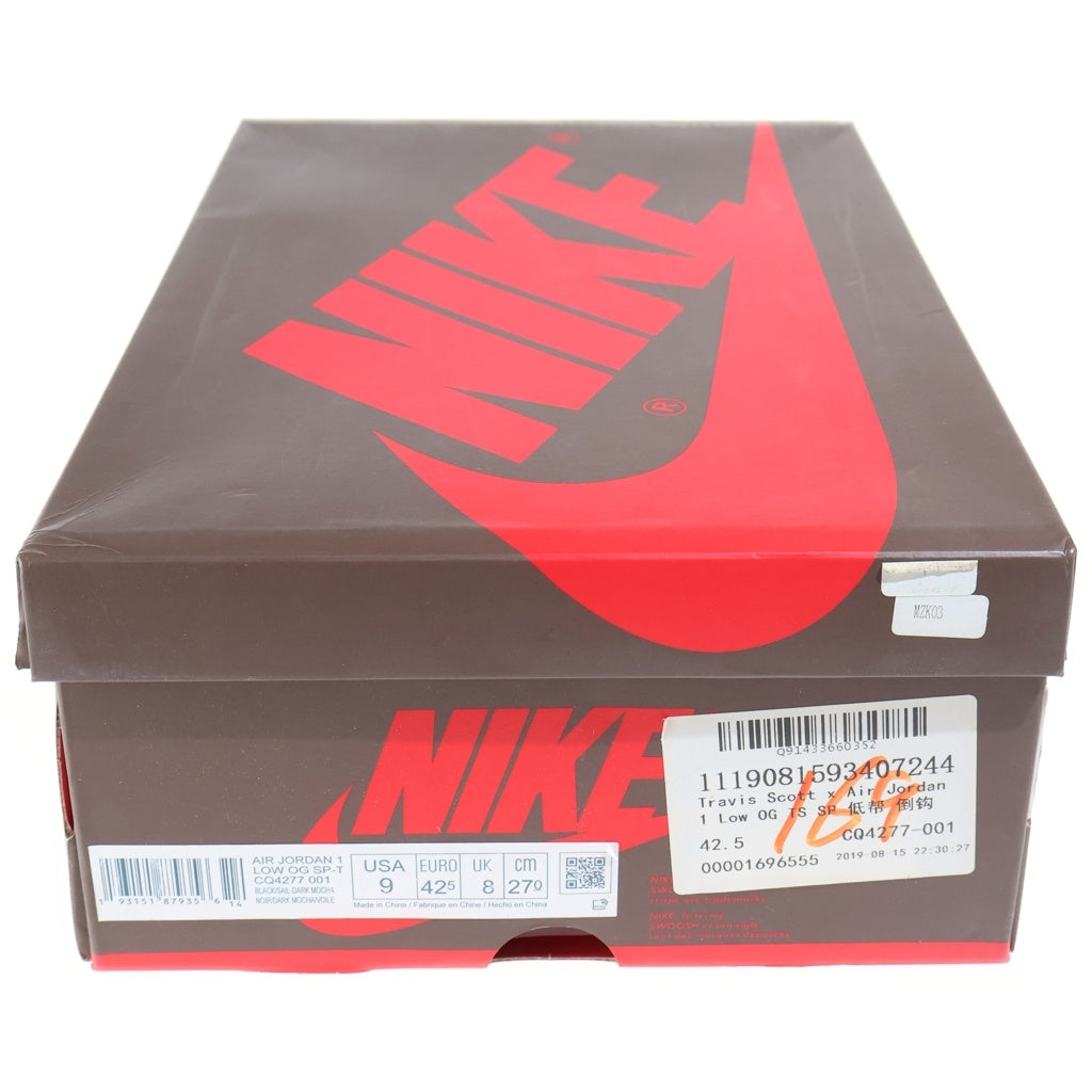 NIKE(ナイキ) ×TRAVIS SCOTT AIR JORDAN 1 LOW OG SP-T トラヴィススコット エアジョーダン ローカットスニーカー ブラウン/ブラック US9/27cm CQ4277-001
