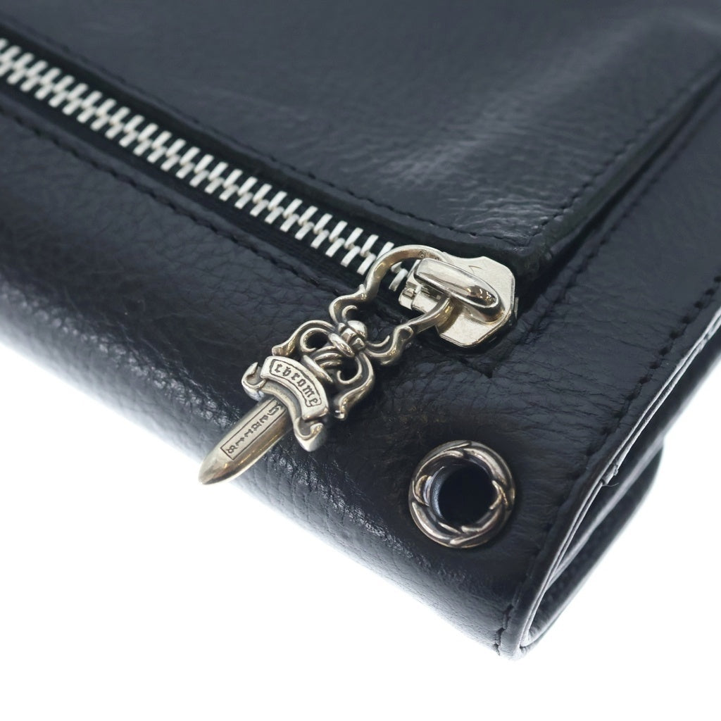 CHROME HEARTS(クロムハーツ) WAVE ウェーブ レザーウォレット 財布 ブラックBCA375