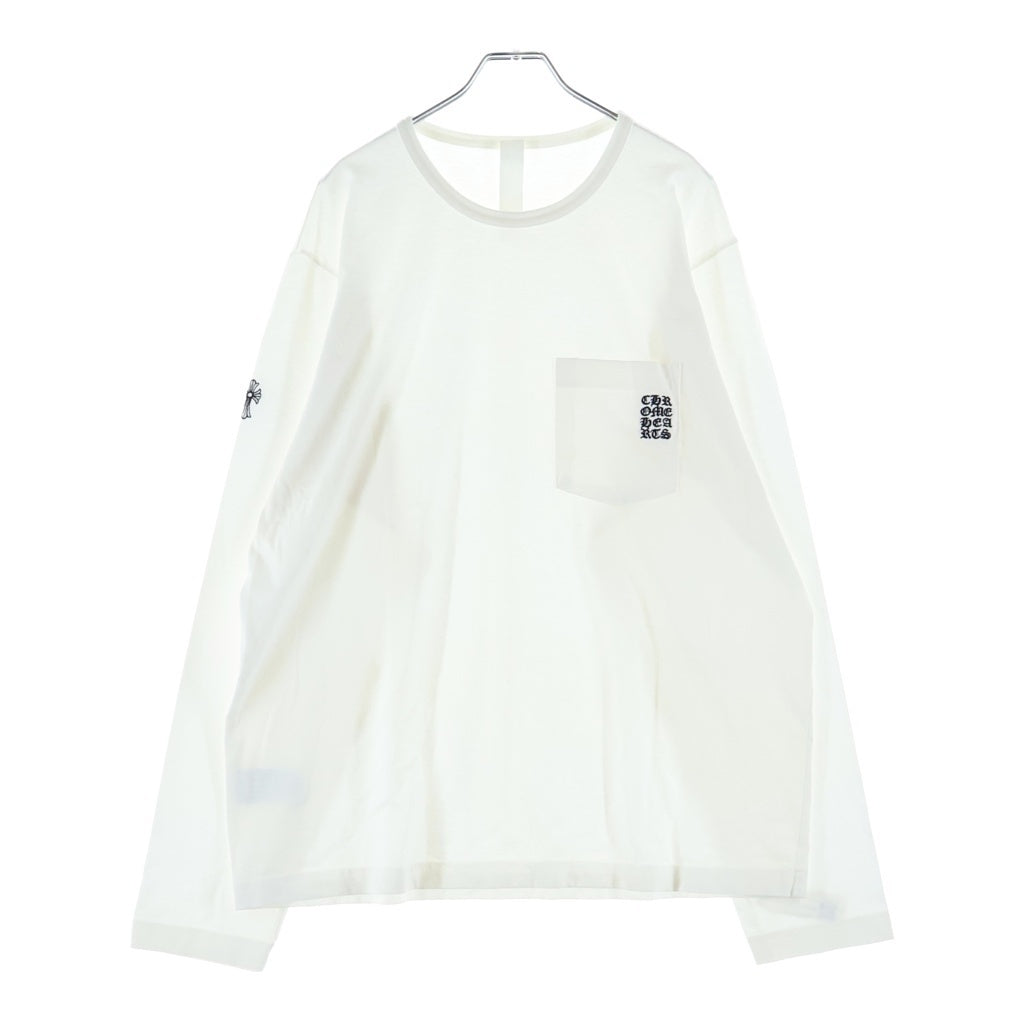 CHROME HEARTS(クロムハーツ) Grp Y Not Light Work Long Sleeve Tee ワイノット ライトワーク ロゴ刺繍 ロングスリーブTシャツ 長袖カットソー ホワイト