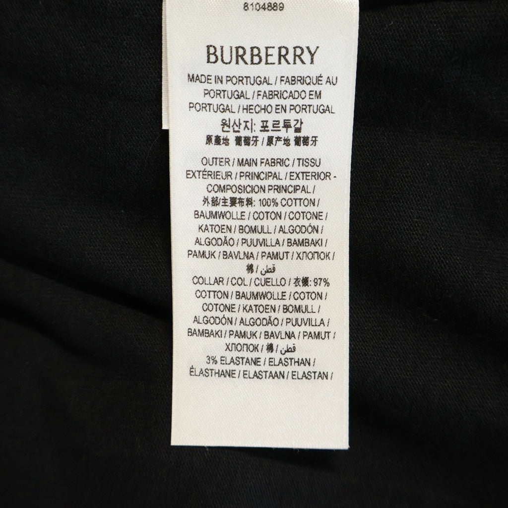 BURBERRY(バーバリー) CHECK LABEL T-SHIRT チェックラベル ロゴデザイン クルーネック カットソー 半袖Tシャツ ブラック 8104889