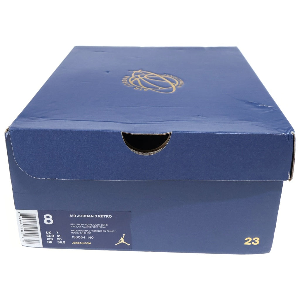 NIKE(ナイキ) AIR JORDAN 3 RETRO エアージョーダン スリー レトロ ハイカットスニーカー ホワイト US8/26cm 136064-140