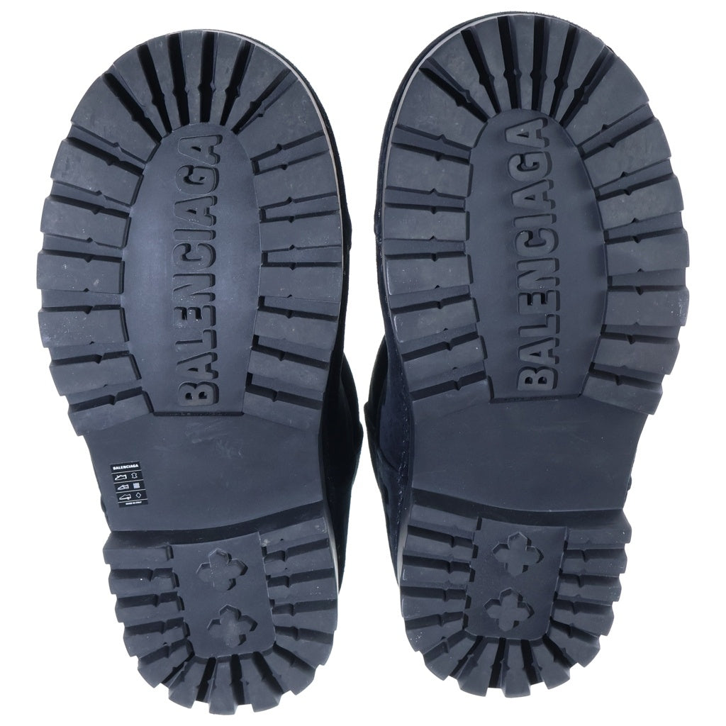 BALENCIAGA(バレンシアガ) ALASKA FUR スウェード ショートブーツ ブーティ ブラック 803773