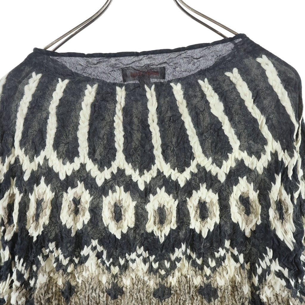 MASU(エムエーエスユー) POPCORN NORDIC SWEATER ポップコーン ノルディック柄 スウェット トレーナー グレー MVFW-CS0122