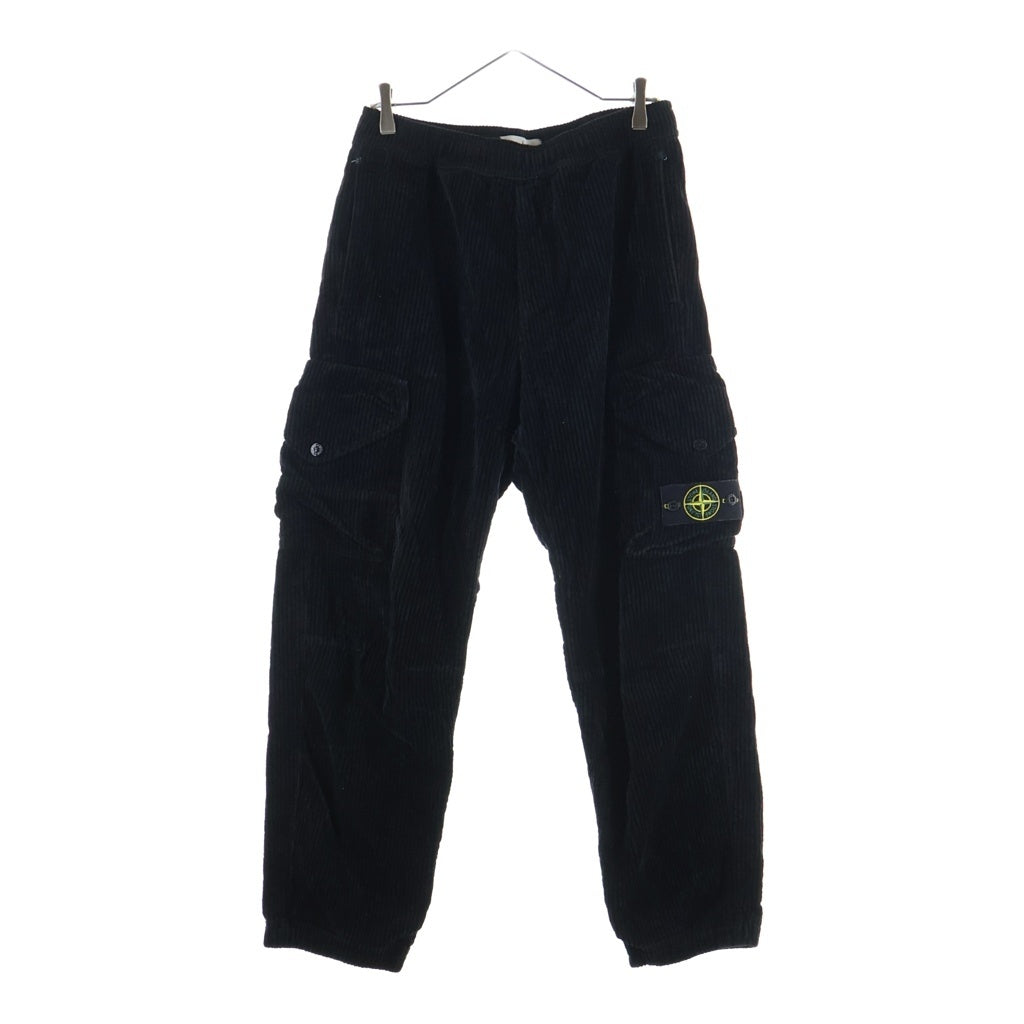 STONE ISLAND(ストーンアイランド) ストレートレッグ コーデュロイ カーゴ トラウザーパンツ ブラック 791532611