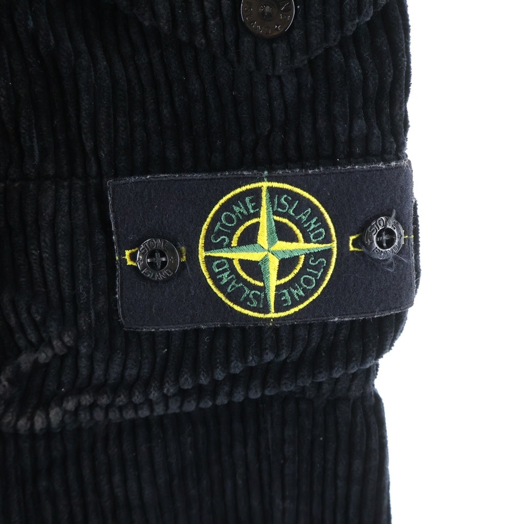 STONE ISLAND(ストーンアイランド) ストレートレッグ コーデュロイ カーゴ トラウザーパンツ ブラック 791532611