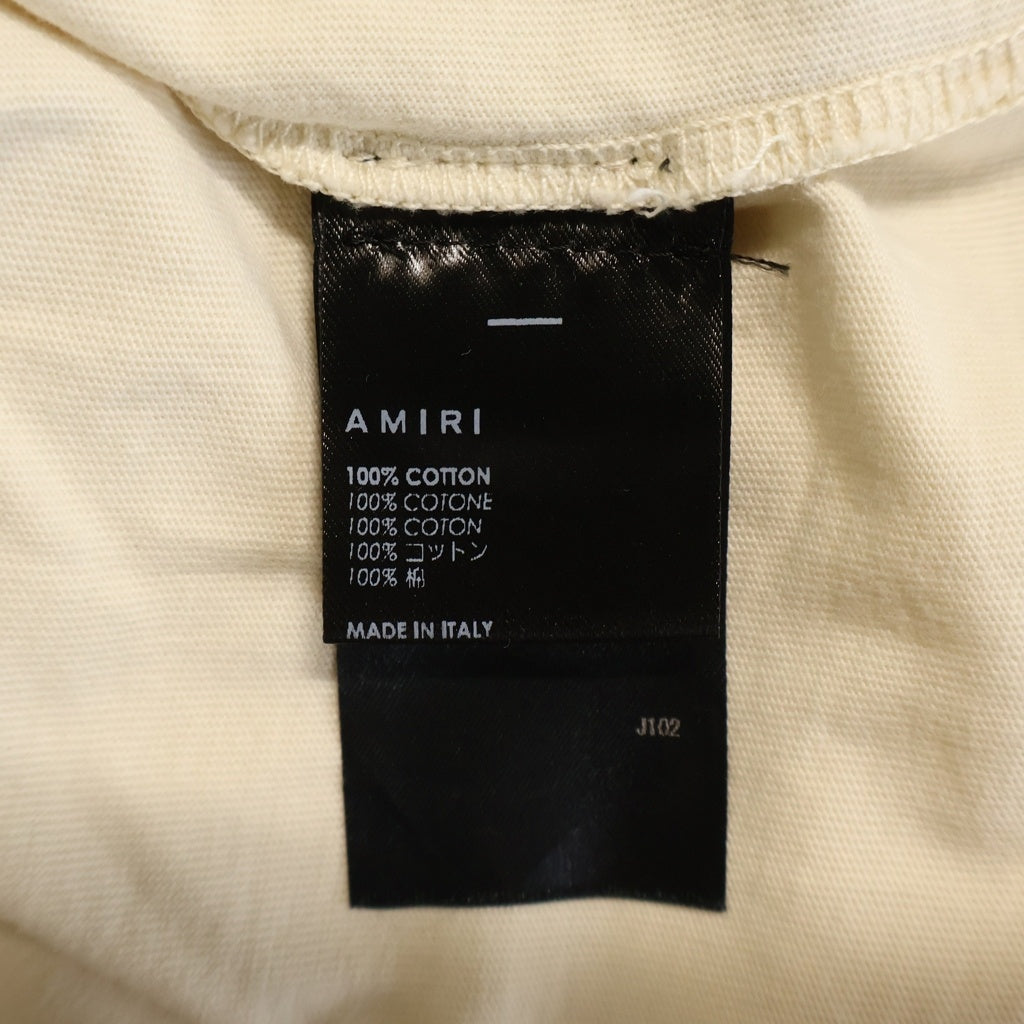 AMIRI(アミリ) ロゴ刺繍 半袖Tシャツ カットソー アイボリー レディース