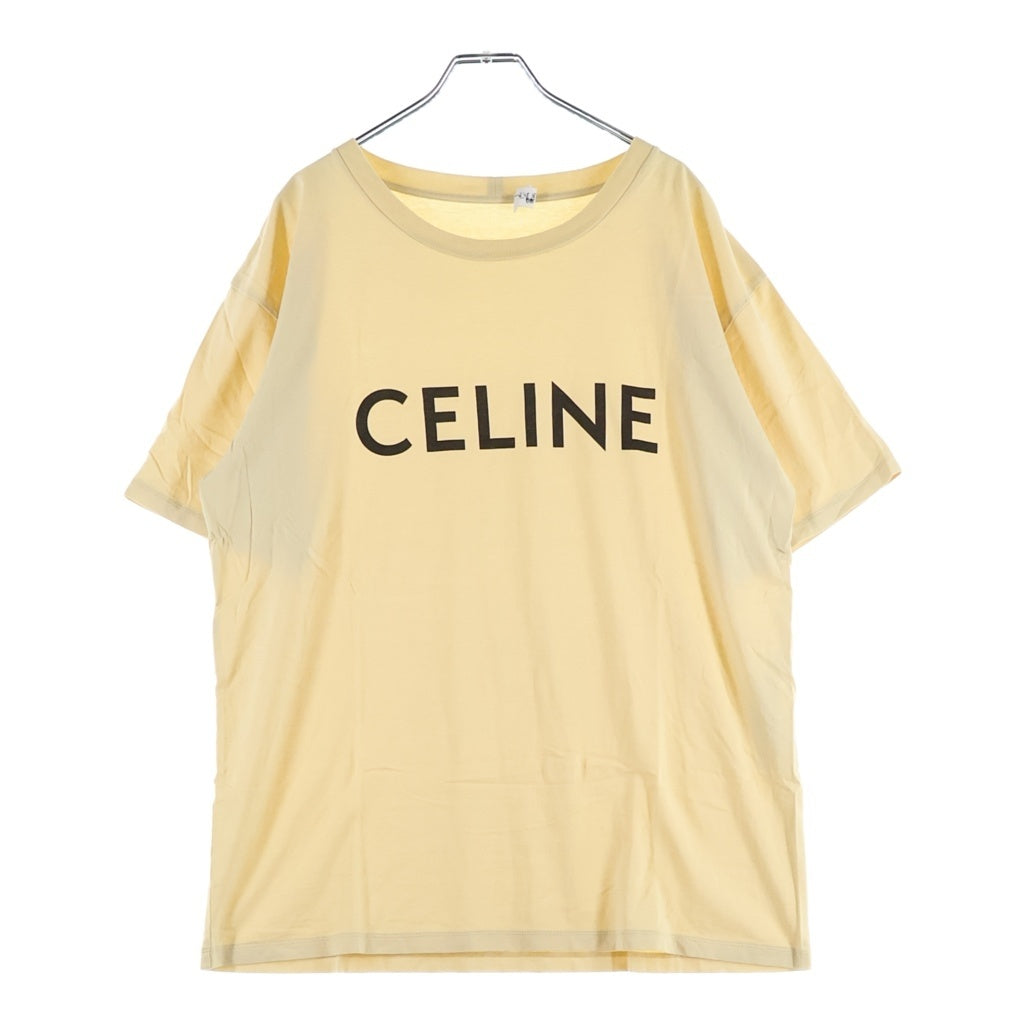 CELINE(セリーヌ) ロゴプリント コットンジャージー半袖Tシャツ カットソー イエロー 2X681671Q