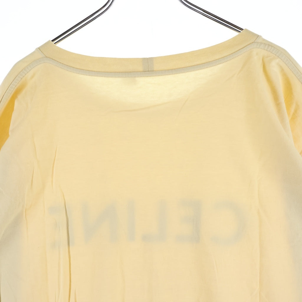 CELINE(セリーヌ) ロゴプリント コットンジャージー半袖Tシャツ カットソー イエロー 2X681671Q