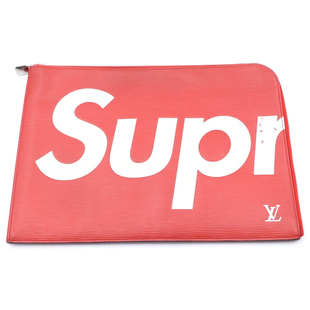 LOUIS VUITTON(ルイヴィトン) 17AW ×Supreme LV Pochette Jour GM シュプリーム ポシェットジュールGM エピレザー クラッチバッグ セカンドバッグ レッド TN12117 M67722