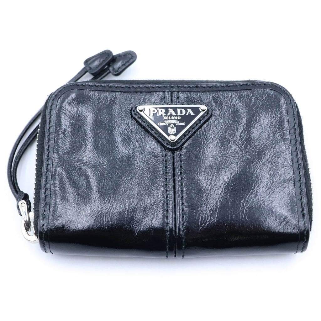 PRADA(プラダ) トライアングルロゴ ソフトルックス コインケース ウォレット ブラック 2MM003 レディース