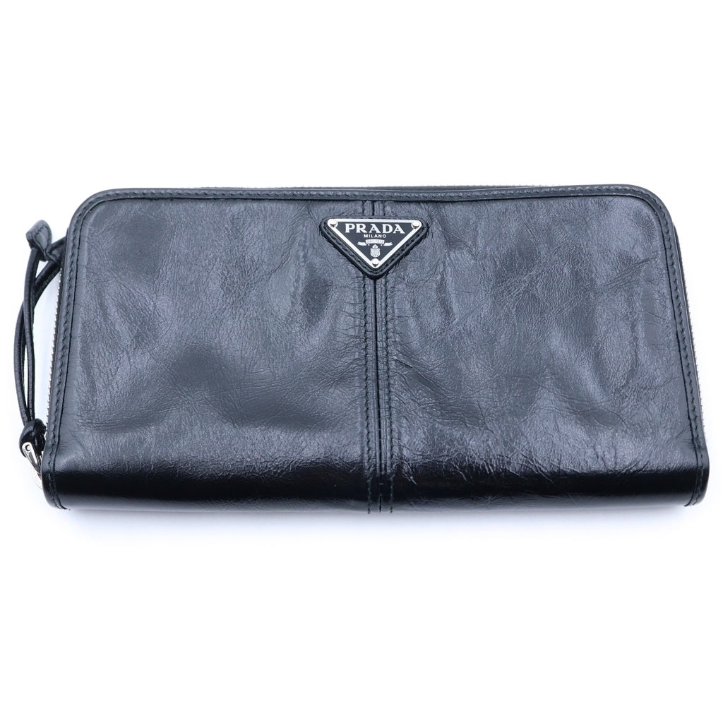 PRADA(プラダ) トライアングルロゴ ソフトルックス ロングウォレット 財布 ブラック 2ML059
