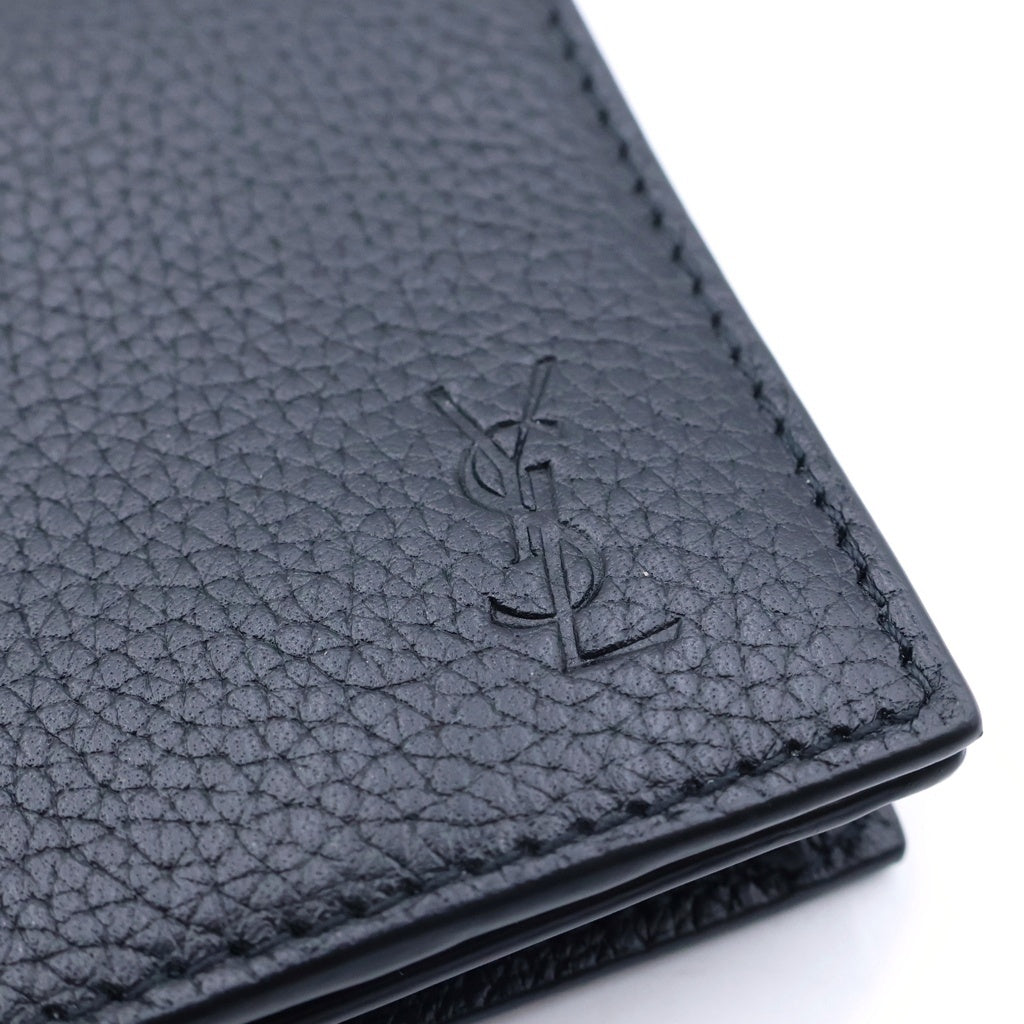 SAINT LAURENT PARIS(サンローランパリ) カサンドラ レザー名刺入れ ブラック 693492