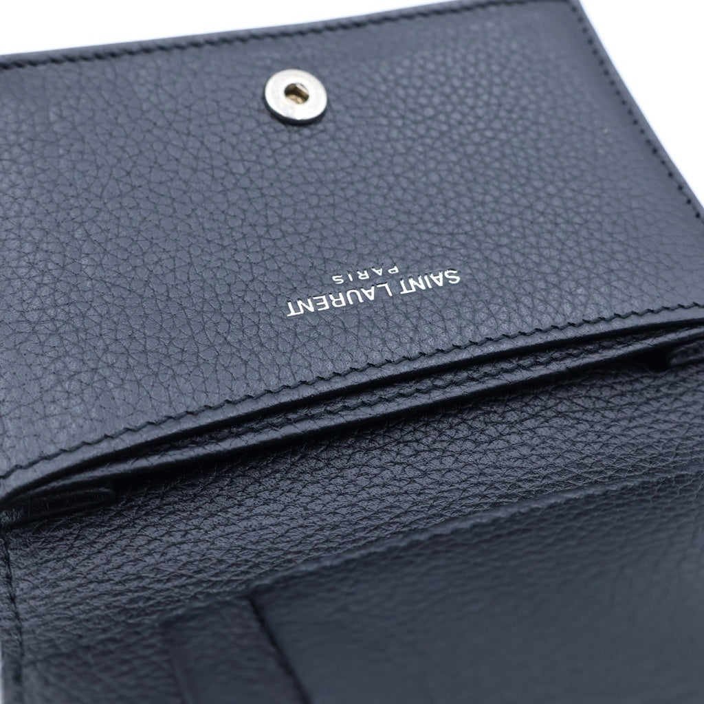 SAINT LAURENT PARIS(サンローランパリ) カサンドラ レザー名刺入れ ブラック 693492
