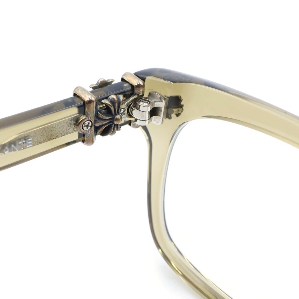 CHROME HEARTS(クロムハーツ) VAGILANTE CHプラス クリアフレーム ウェリントン アイウェア 眼鏡 ブラウン