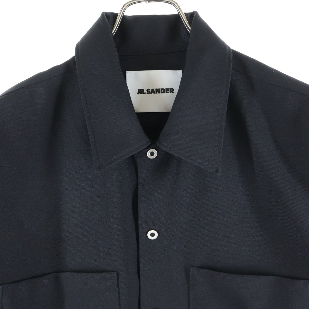 JIL SANDER(ジルサンダー) 26SS コットン 長袖シャツジャケット ブラック J22DL0371