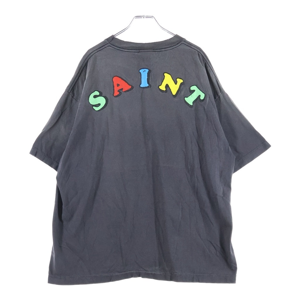 SAINT MICHAEL(セントマイケル) VOTE F LIGHT ヴィンテージ加工 プリント 半袖Tシャツ カットソー グレー SM-MK8-0000-C01