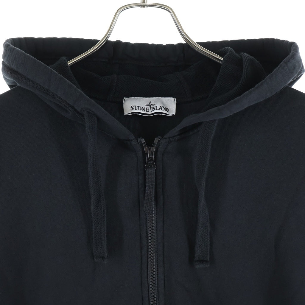 STONE ISLAND(ストーンアイランド) ロゴパッチ ジップアップフーディー パール ブラック K2S156100061S0051