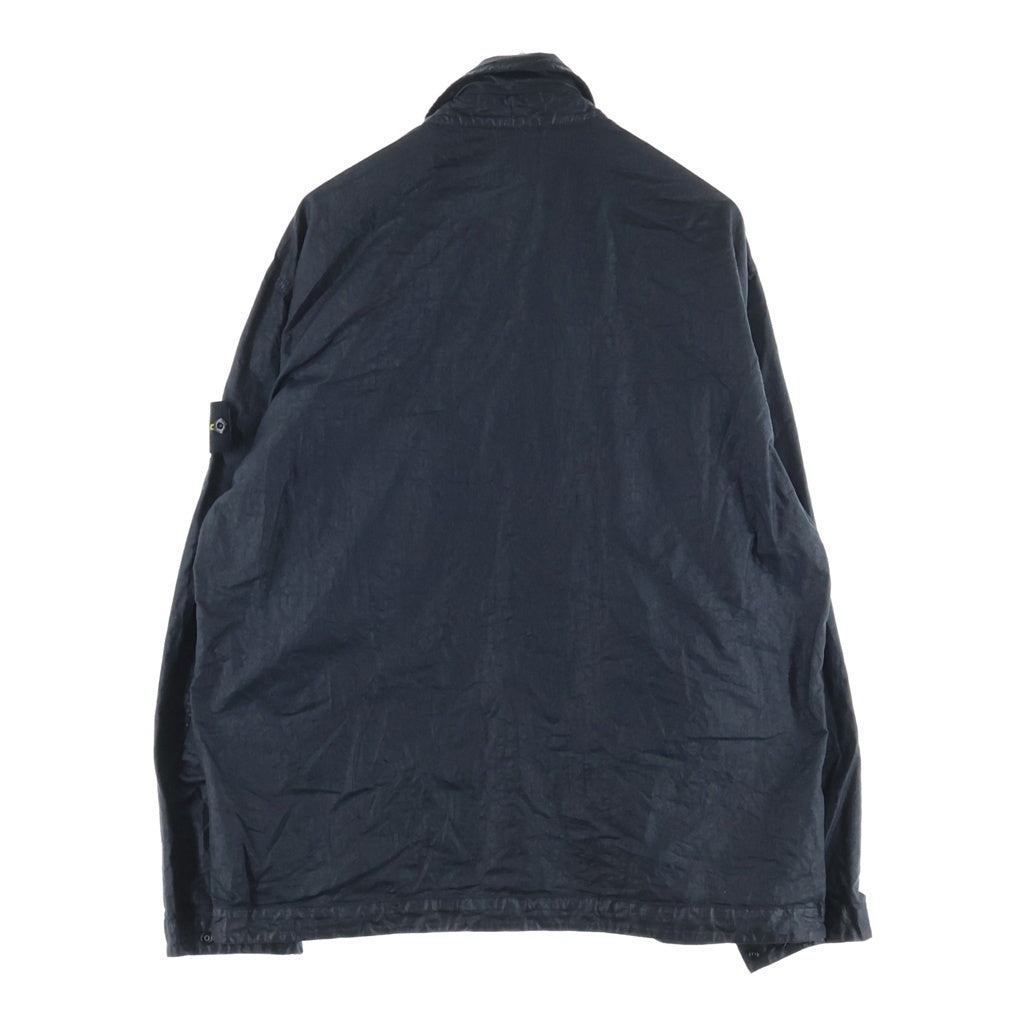 STONE ISLAND(ストーンアイランド) ロゴパッチ コーティング加工 長袖シャツジャケット ブラック L1S151200003S0069