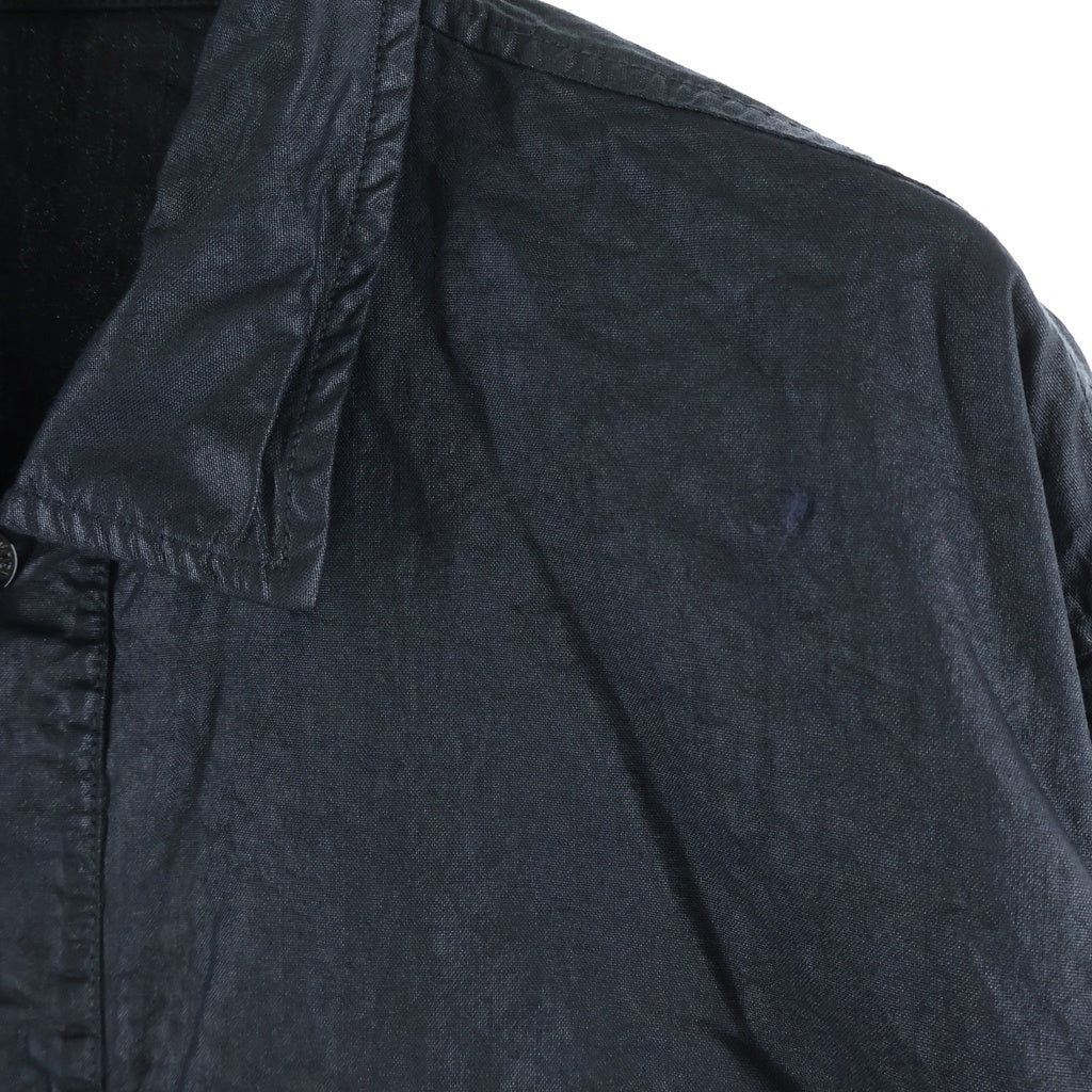 STONE ISLAND(ストーンアイランド) ロゴパッチ コーティング加工 長袖シャツジャケット ブラック L1S151200003S0069
