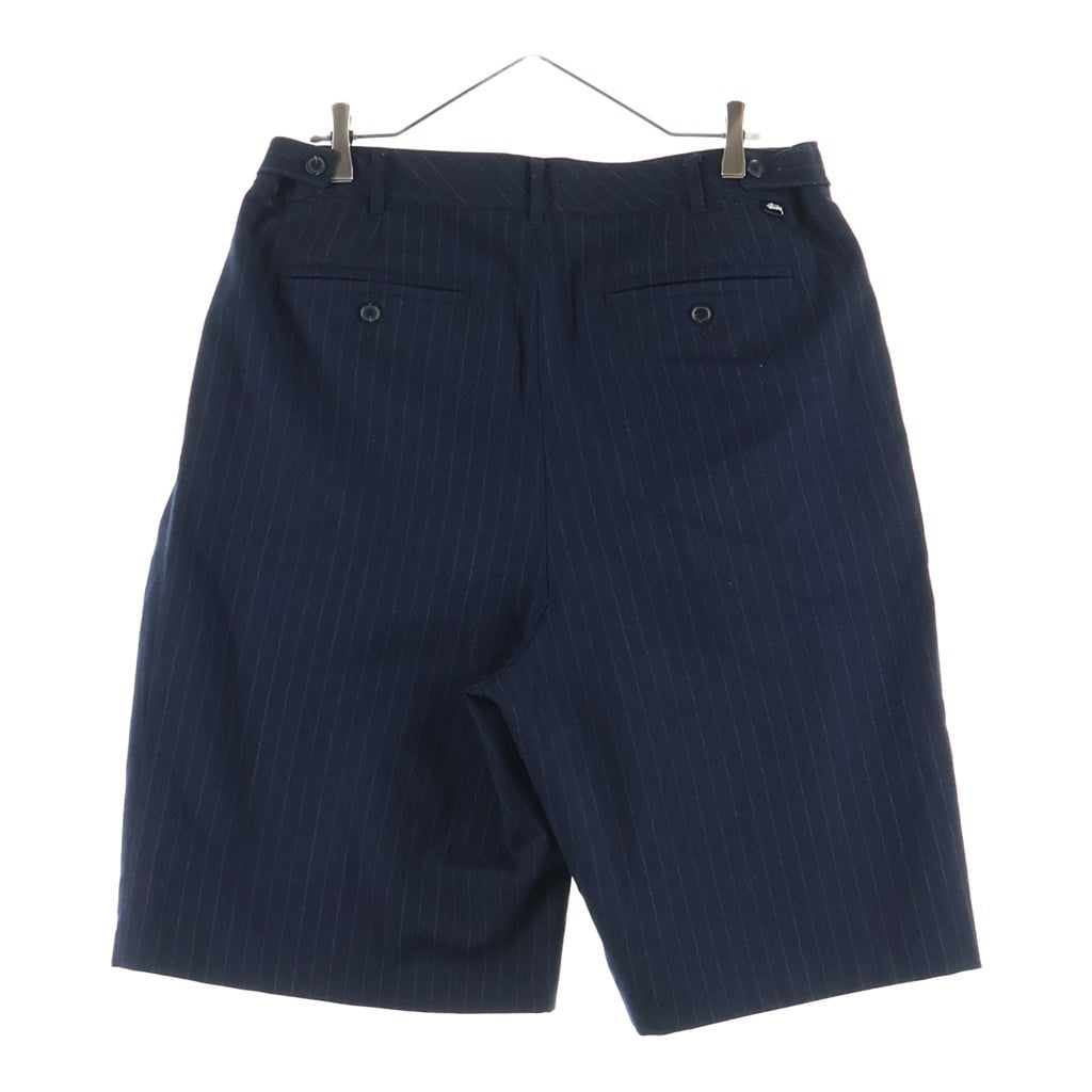 STUSSY(ステューシー) VOLUME PLEATED SHORT STRIPE ボリュームプリーツショートストライプパンツ ネイビー 112312