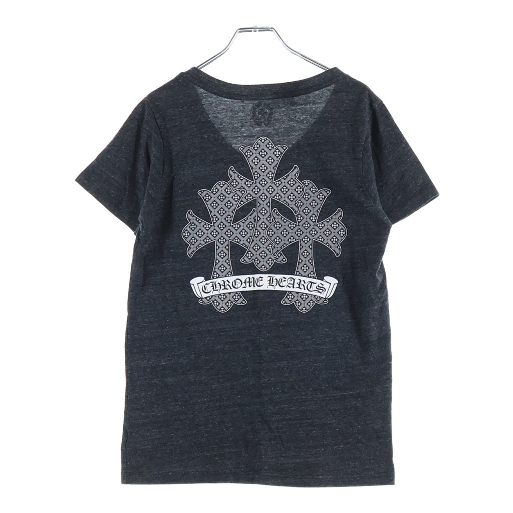 CHROME HEARTS(クロムハーツ) TRIPLE CROSS S/S TEE トリプルクロス Vネック 半袖Tシャツ カットソー グレー