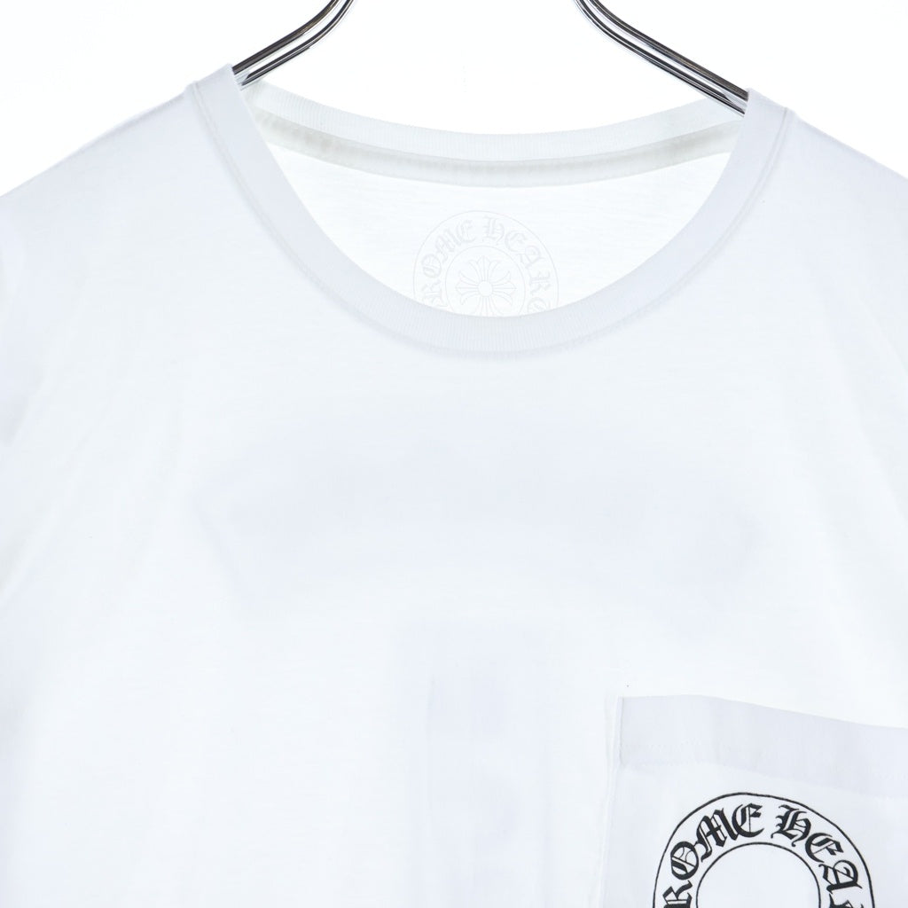 CHROME HEARTS(クロムハーツ) BACK T-BAR POCKET S/S TEE Tバー ホースシュー 半袖Tシャツ カットソー ホワイト