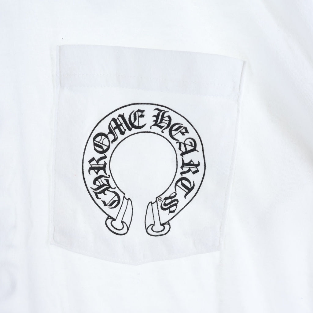 CHROME HEARTS(クロムハーツ) BACK T-BAR POCKET S/S TEE Tバー ホースシュー 半袖Tシャツ カットソー ホワイト