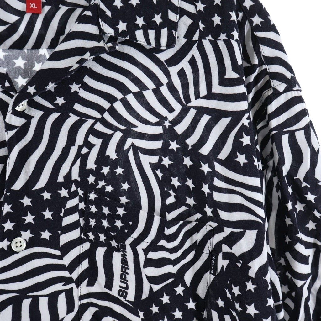SUPREME(シュプリーム) 20SS Flags Rayon S/S Shirt フラッグ レーヨン半袖シャツ ブラック