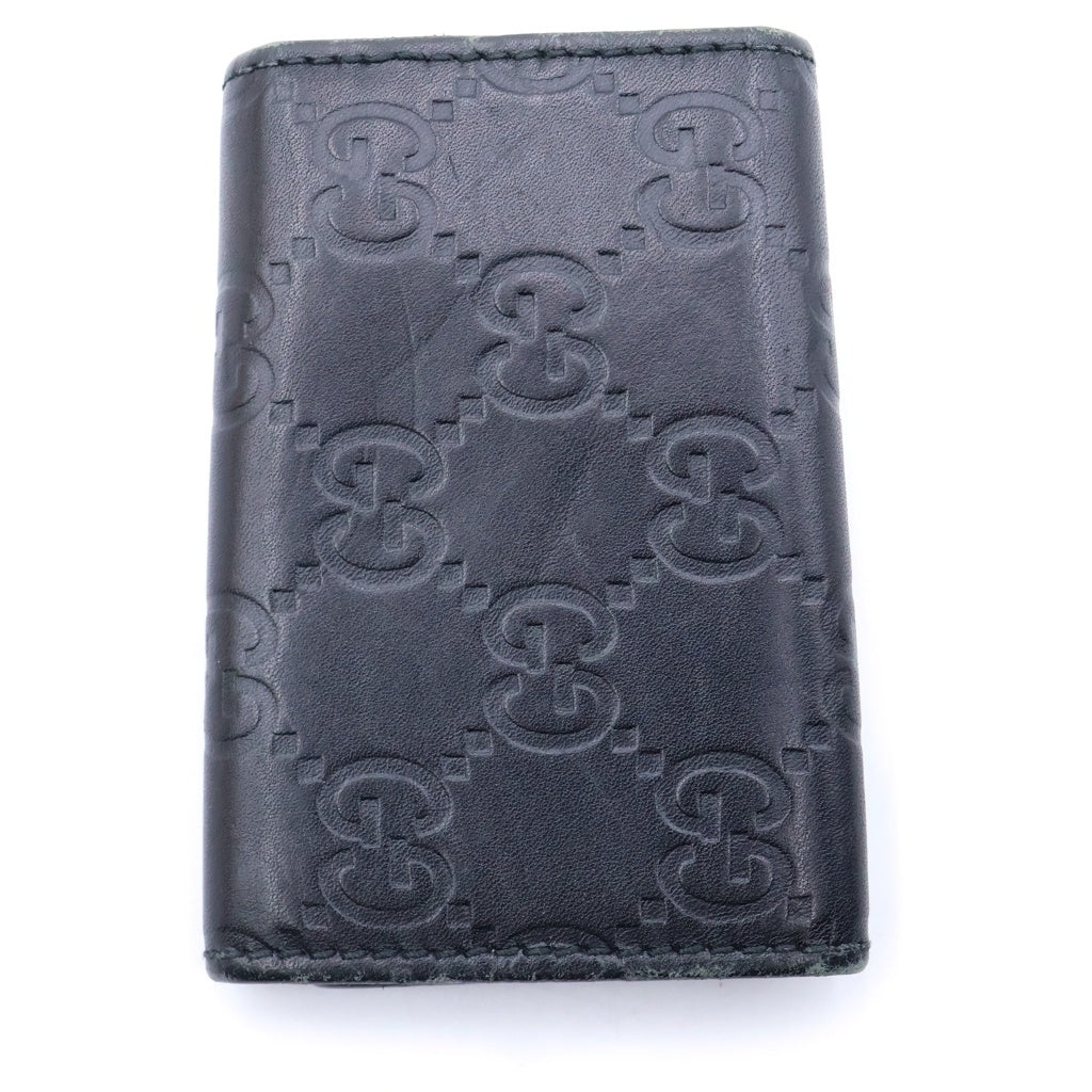 GUCCI(グッチ) GGパターン エンボス加工キーケース ブラック