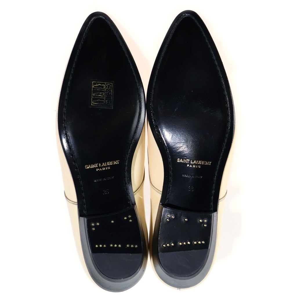 SAINT LAURENT PARIS(サンローランパリ) エナメル レースアップシューズ イエロー レディース 582149