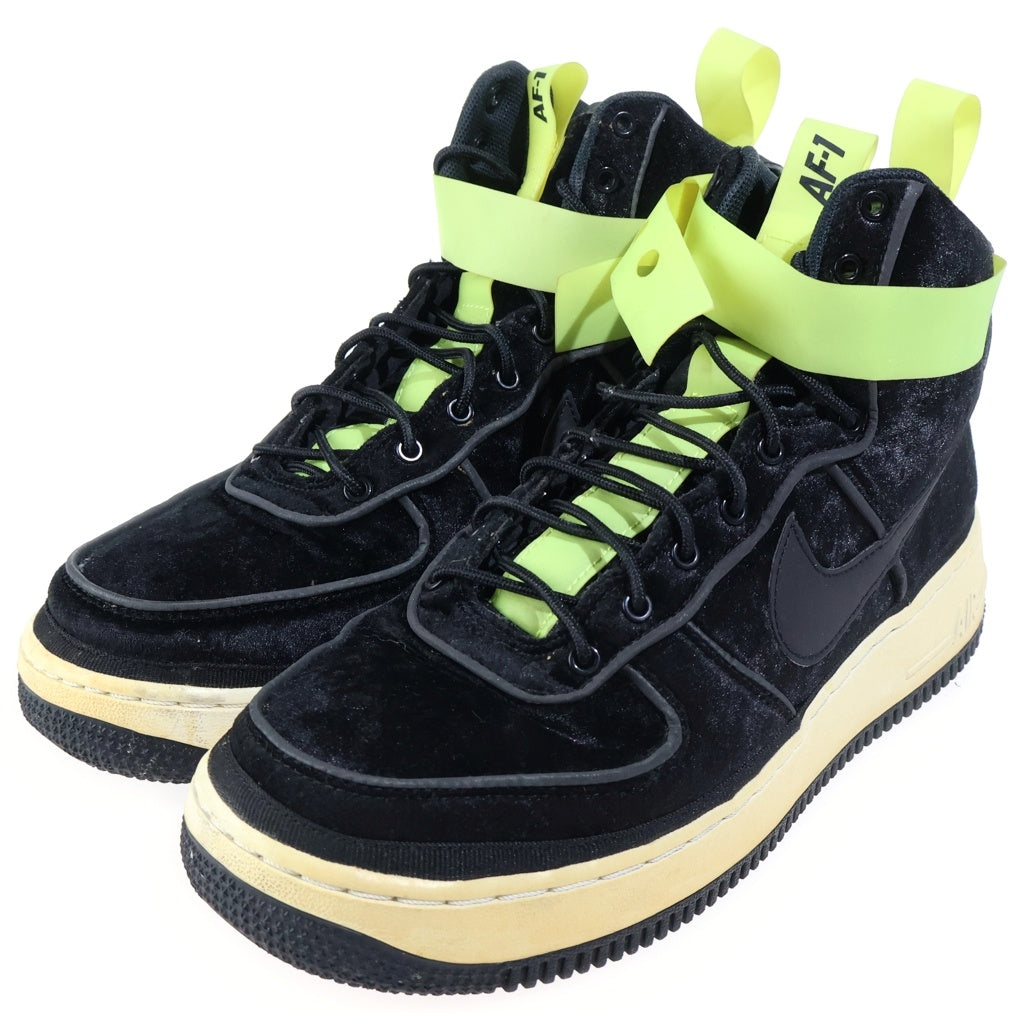 NIKE(ナイキ) AIR FORCE 1 HIGH VIP VELOUR エアフォース1 ハイカットスニーカー ブラック/イエロー US8/26cm 573967-003