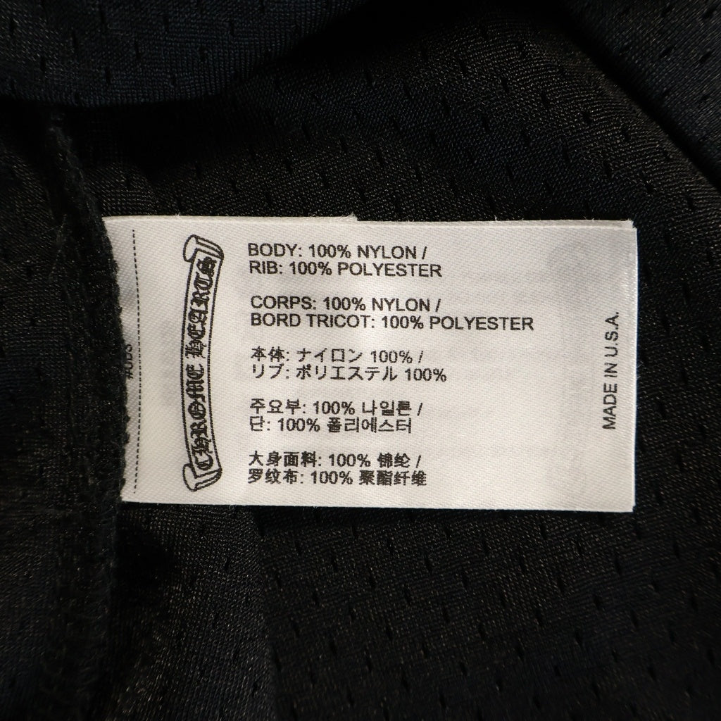 CHROME HEARTS(クロムハーツ) MESH WARM UP JERSEY ウォームアップ ロゴデザイン アームフローラルデザイン Vネック メッシュ長袖Tシャツ ブラック