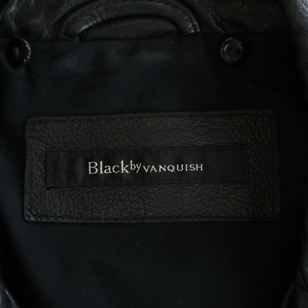 NO BRAND(ノーブランド) BLACK BY VANQUISH バイ バンキッシュ ダブルブレスト レザージャケット ライダースジャケット ブラック