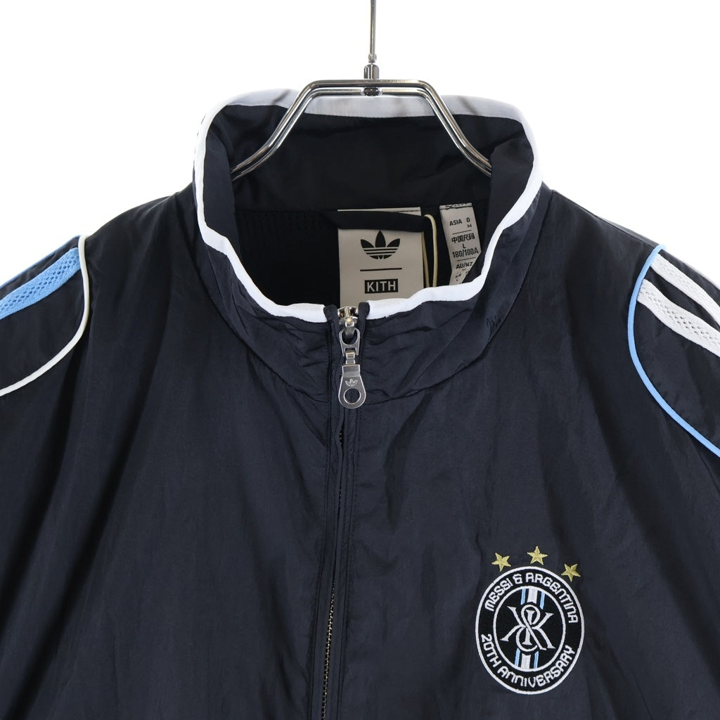 KITH(キス) ×ADIDAS ×MESSI TRACK JACKET アディダス メッシ ロゴデザイン ジップアップ ナイロントラックジャケット ネイビー KR0056 2J0002