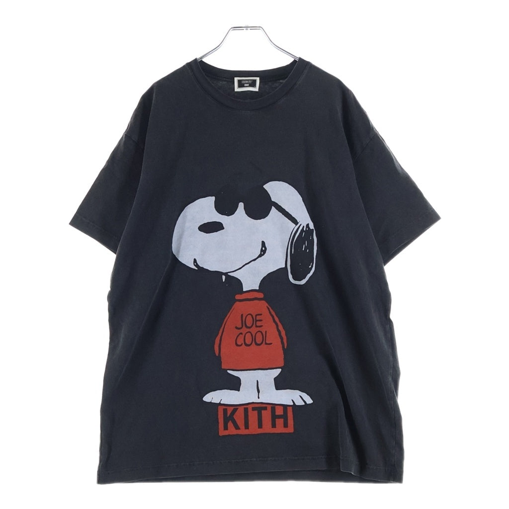 KITH(キス) ×PEANUTS JOE COOL TEE ピーナッツ ジョー クール ロゴデザイン クルーネック カットソー 半袖Tシャツ ブラック