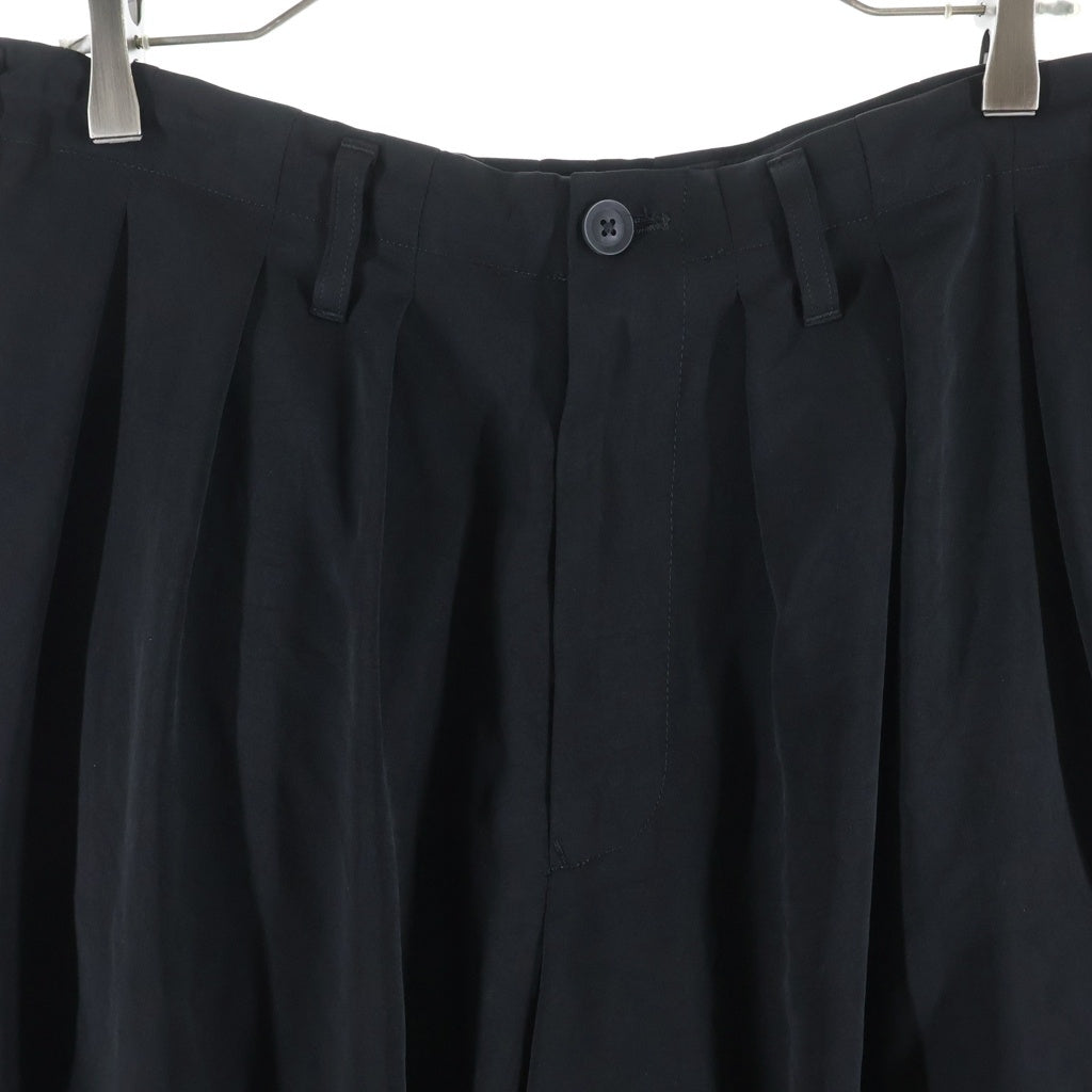 Yohji Yamamoto POUR HOMME(ヨウジヤマモト プールオム) 25SS TA TUXEDO SLIM BALLON PANTS テクスチャード スリム バルーン パンツ ブラック HP-P15-500