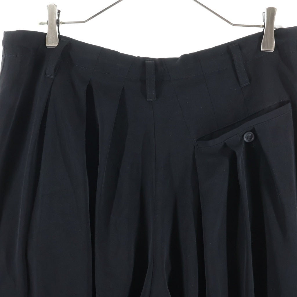 Yohji Yamamoto POUR HOMME(ヨウジヤマモト プールオム) 25SS TA TUXEDO SLIM BALLON PANTS テクスチャード スリム バルーン パンツ ブラック HP-P15-500