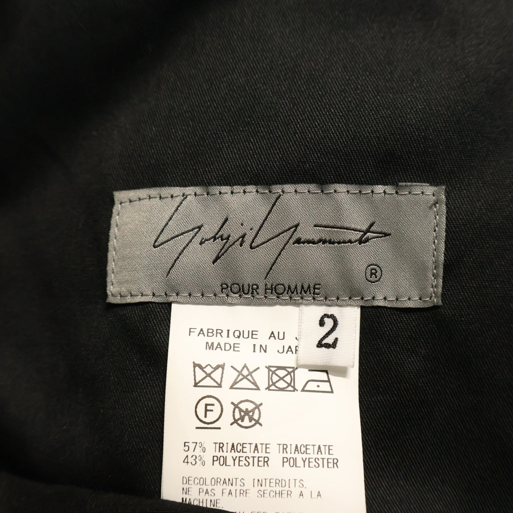 Yohji Yamamoto POUR HOMME(ヨウジヤマモト プールオム) 25SS TA TUXEDO SLIM BALLON PANTS テクスチャード スリム バルーン パンツ ブラック HP-P15-500