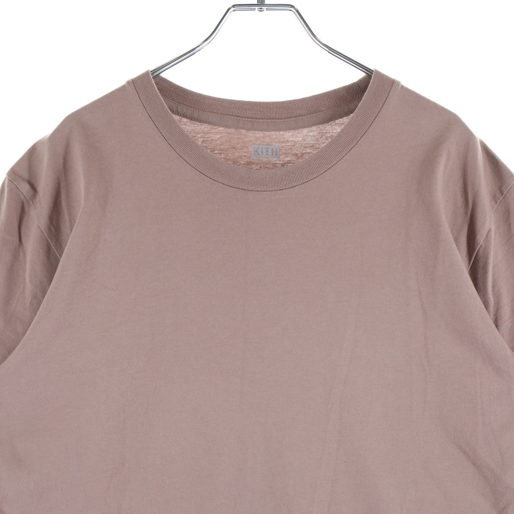 KITH(キス) エンブロイダリーロゴデザイン クルーネック カットソー ボーダー 半袖Tシャツ レッド 26-071-060-0024-2-0