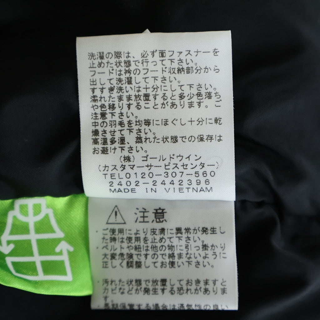 THE NORTH FACE(ザノースフェイス) 総柄 ロゴデザイン ジップアップ ダウンジャケット ブラック ND92336
