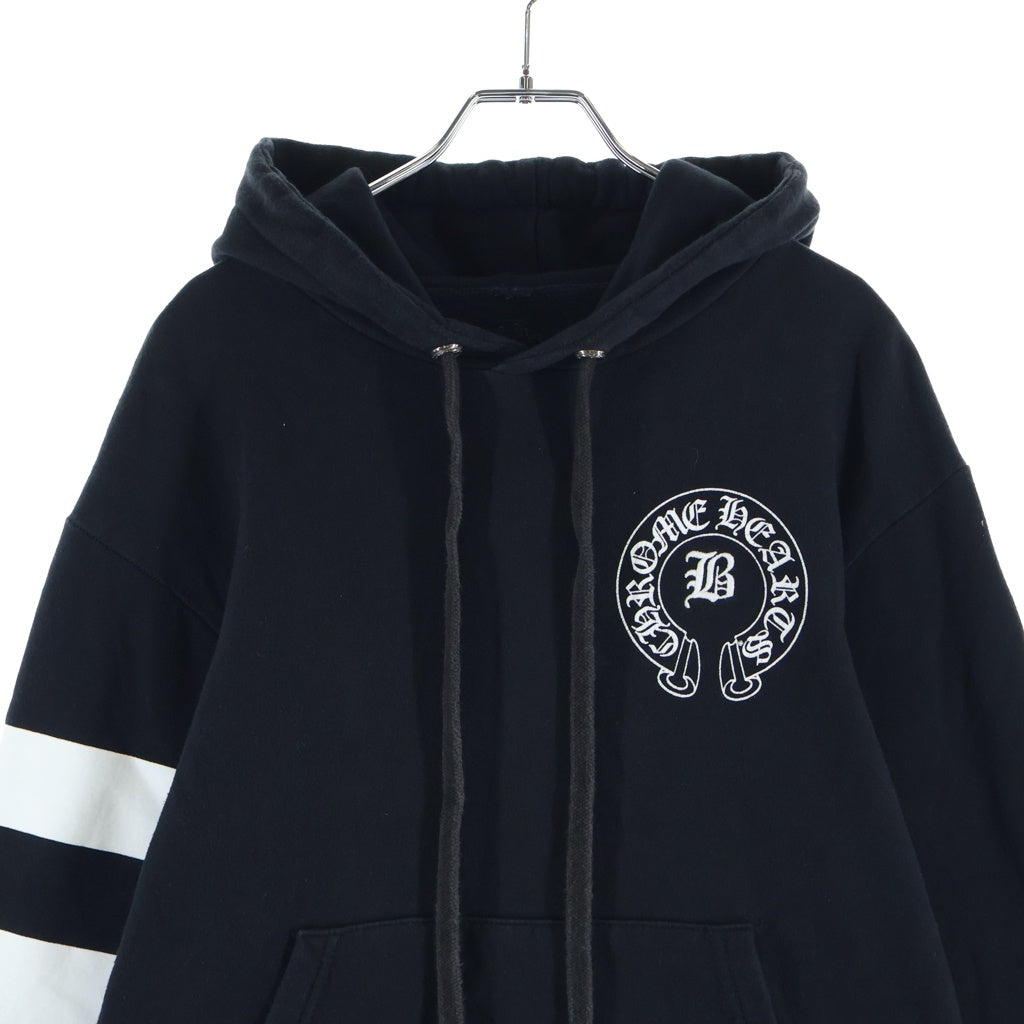 CHROME HEARTS(クロムハーツ) ×BELLA HADID BELLA HD PLVR SHT ベラハディッド イニシャルロゴデザイン フーデッド スウェット パーカー ブラック