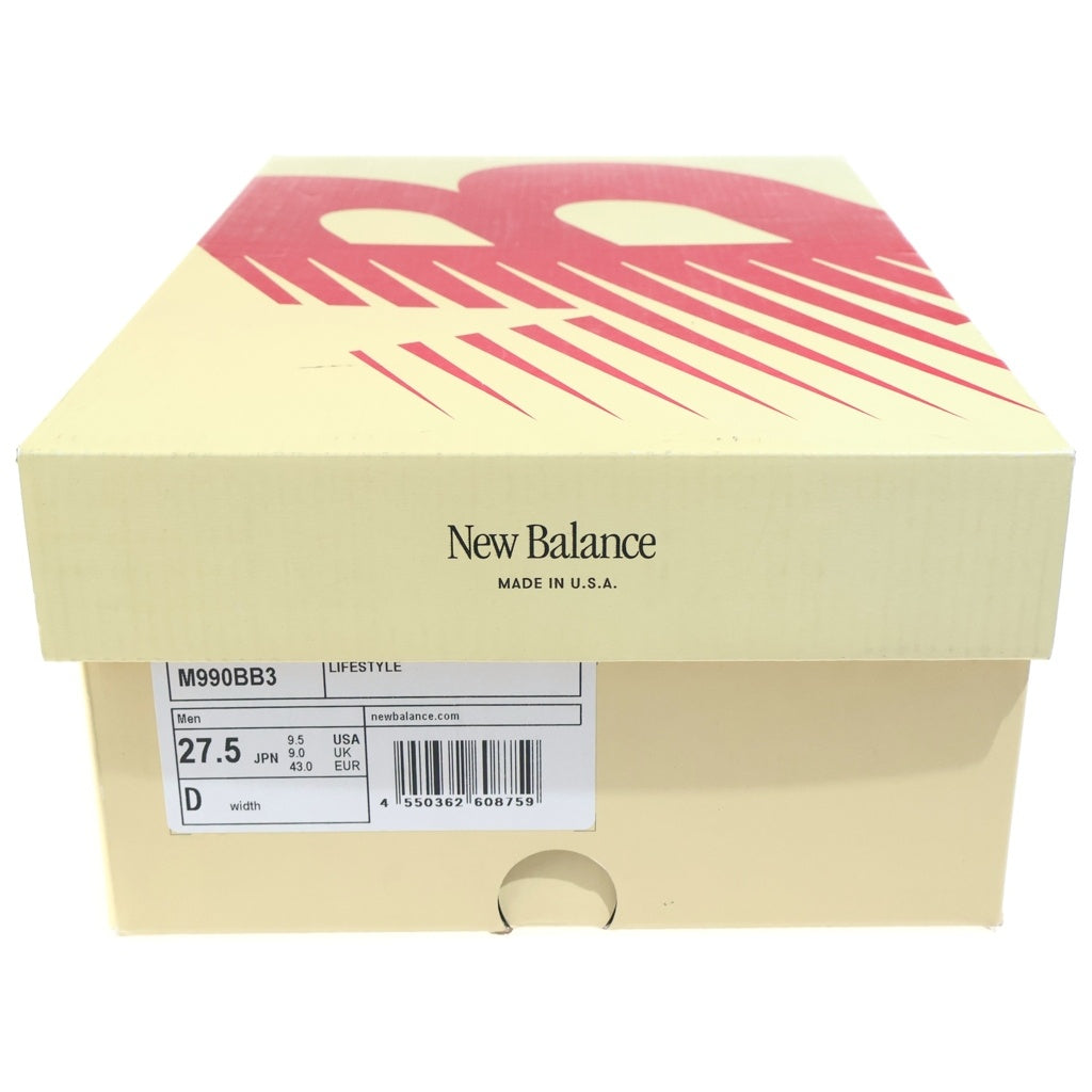 New Balance(ニューバランス) スエード ローカットスニーカー ブラック US9.5/27.5cm M990BB3