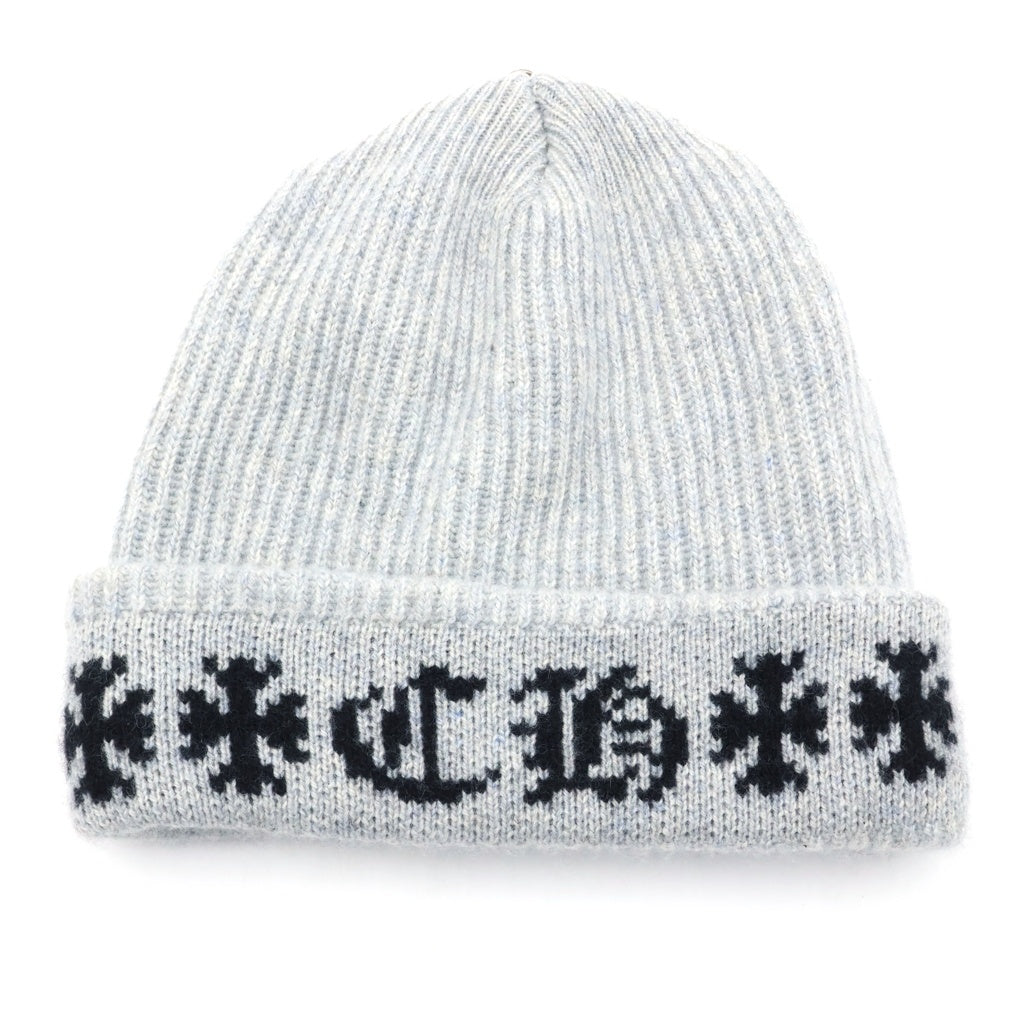 CHROME HEARTS(クロムハーツ) BIG DADDY ビッグダディ クロスボール付きカシミヤニットビーニーニットキャップ グレー